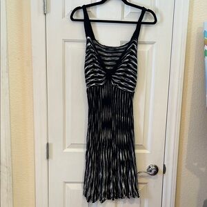 Arden B Black and White Striped Mini Dress